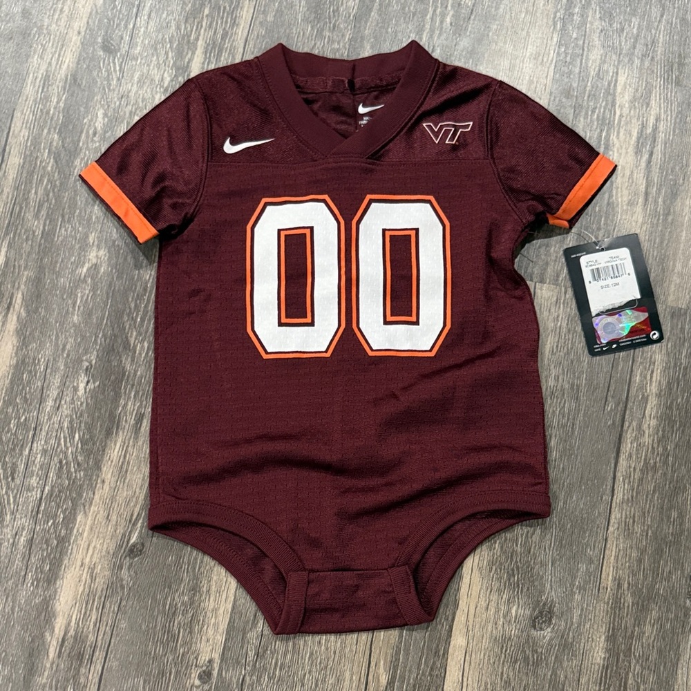 Nike VT Virginia Tech Baby Jersey Onesie